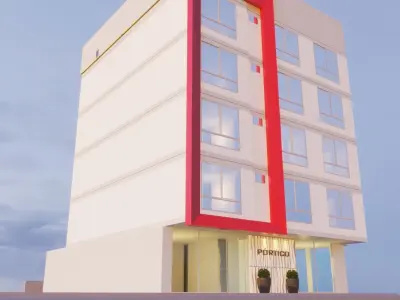 Building 5 floor Low-poly 3D model
