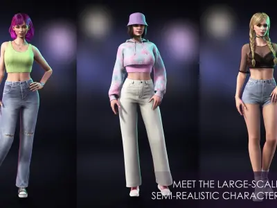 Casual Girls Collection - Ultimate Bundle Game-Ready 3D Model Pack