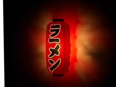 Chochin Ramen Lantern Free 3D model