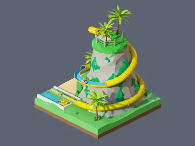 land 2A Low-poly 3D model