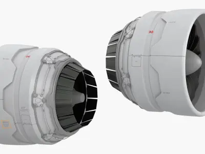  Sci-Fi Compact Jet Propulsion Module White 