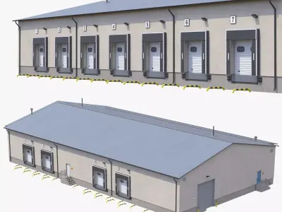 Industrial Building 8 Low-poly 3D model