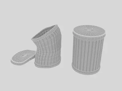 broken garbage bucket Low-poly 3D model