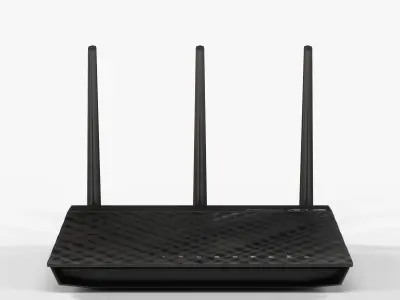 Asus RT-AC66U Dual-Band Wireless-AC1750 Gigabit router Low-poly 3D model
