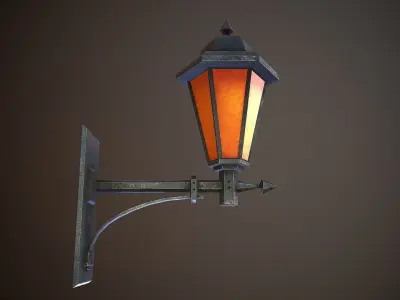 Victorian wall lamp Low-poly 3D model