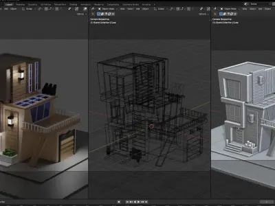 Modern House Design Free low-poly 3D model