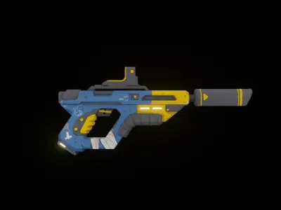 SCI-FI Gun Weapon Low-poly 3D model
