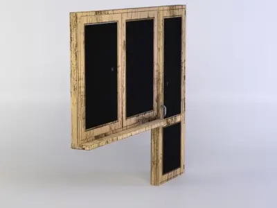 Door with window Low-poly 3D model