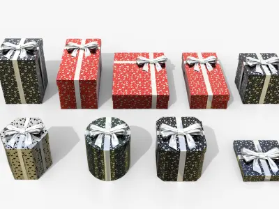  Gift Boxes - Signature Styles with Glossy Ribbon Bow 