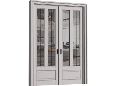 Interior sliding doors in Art Deco style 3D model