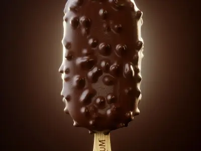 Magnum Animated chocolate ice cream on stick 3D model