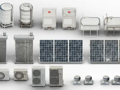 Rooftop Kit Low-poly 3D model