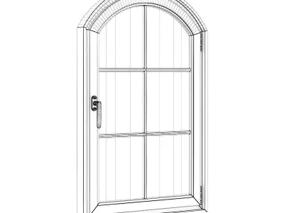 Brown Metal Window 940mm x 1440mm 3D model