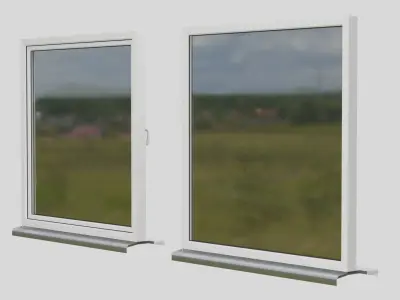 House windows 001 Low-poly 3D model