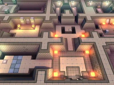 EnviroKit - THE LABYRINTH - Retro Lowpoly Low-poly 3D model