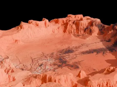 Landscape Crater 3D model 16K 3D model