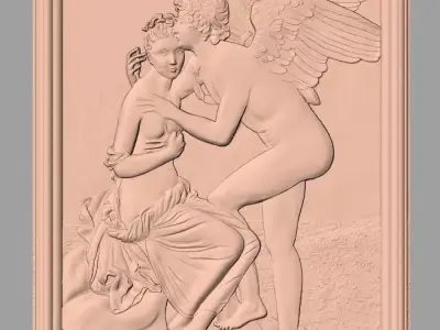 Door design 3D relief model STL format file for CNC carving E656 3D model