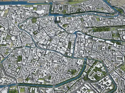 Gent - city  Low-poly 3D model