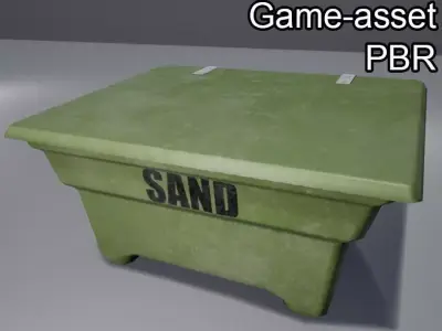Sand reservoir box Low-poly 3D model
