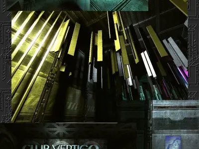 Lowpoly Bar Set SciFi Low-poly 3D model