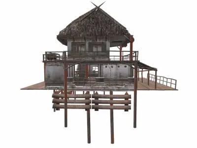 Swamp House Low-Poly PBR Low-poly 3D model