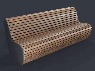 Modern Outdoor Bench 17 PBR Game Ready Low-poly 3D model