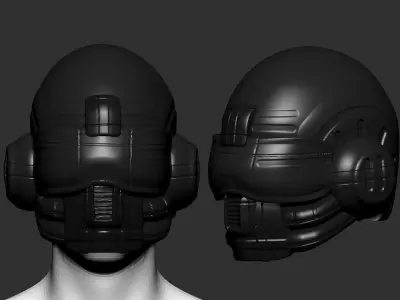 helmet high poly sculpt 3d printable  3D model 161