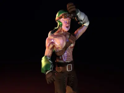 Alien augmented character for Blender version 2 83 1 and later Low-poly 3D model