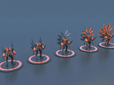 Mech Robot Cyborg EvolutIon stage ONE Low-poly 3D model