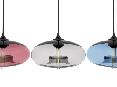 Pendant Set modern glass light 3D model