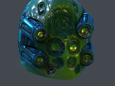 Gas mask helmet scifi Low-poly character art game space  Low-poly 3D model 2