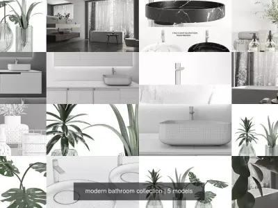 modern bathroom collection 3D Model Pack