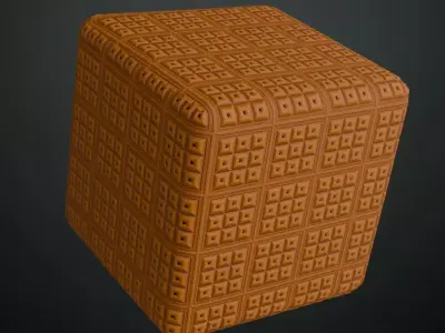 Geometric Terracotta Waffle Panel PBR Seamless Texture