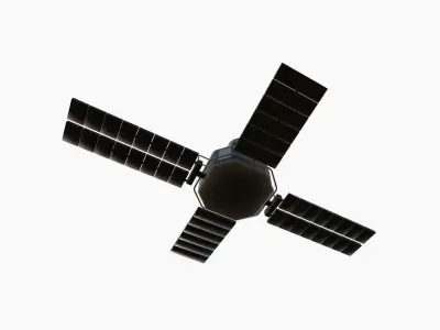 Satellite H06 Steel Black - SciFi Space Design Low-poly 3D model
