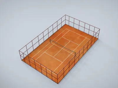 Tennis Court Low-poly 3D model