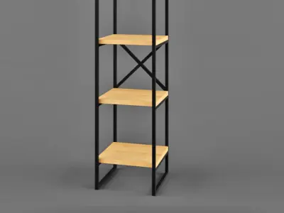 Furniture set 01 Furniture made of metal and wood 3D model