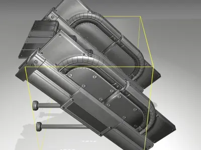 Futuristic Stairs - 21 - Basic Textures Low-poly 3D model