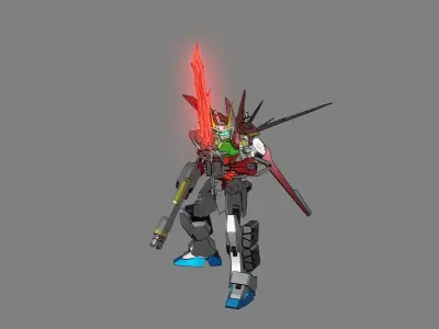 Attacker Gundam B 13 3D model