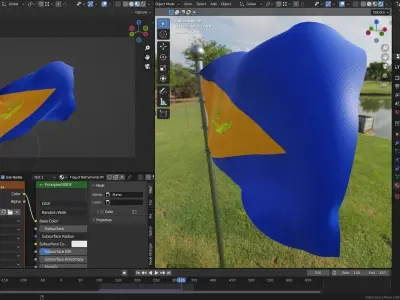 Animated Netherlands Flags 3D model