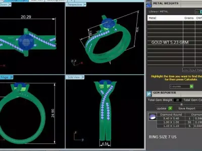Women Light Weight Solitare Diamond Wedding Ring   16 3D print model