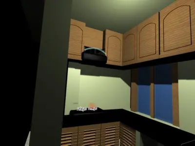 Kitchen Room Decoration Low-poly 3D model