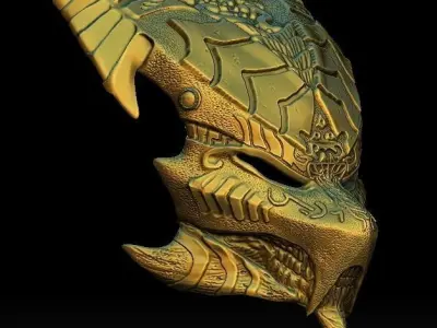 Anubis predator bio mask 3D model