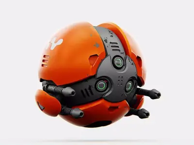 BALL DROID F-200 RIGGED - ANIMATED 3D model