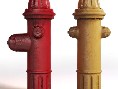 Hydrant low-poly pbr model Low-poly 3D model