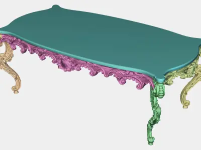 Carved dinner table for CNC 04 3D model