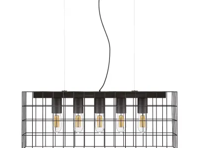 Ceiling Lamp with Wire Shade 04 3D model