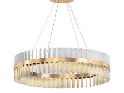 tiana circular gold and glass pendant light 3D model