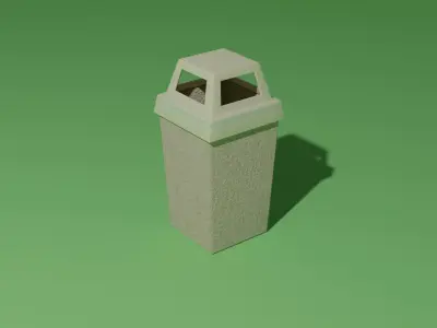 Trash bin Low-poly 3D model shop