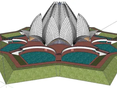 Architecture-Religion-God-Culture-Temple-0262 lotus temple 3D model