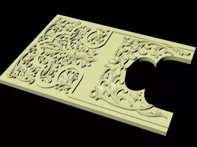 Central decor ornament for furniture 3D model 1110